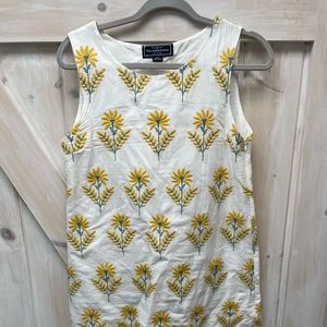 Kiel James Patrick Embroidered yellow flower dress. Size small.